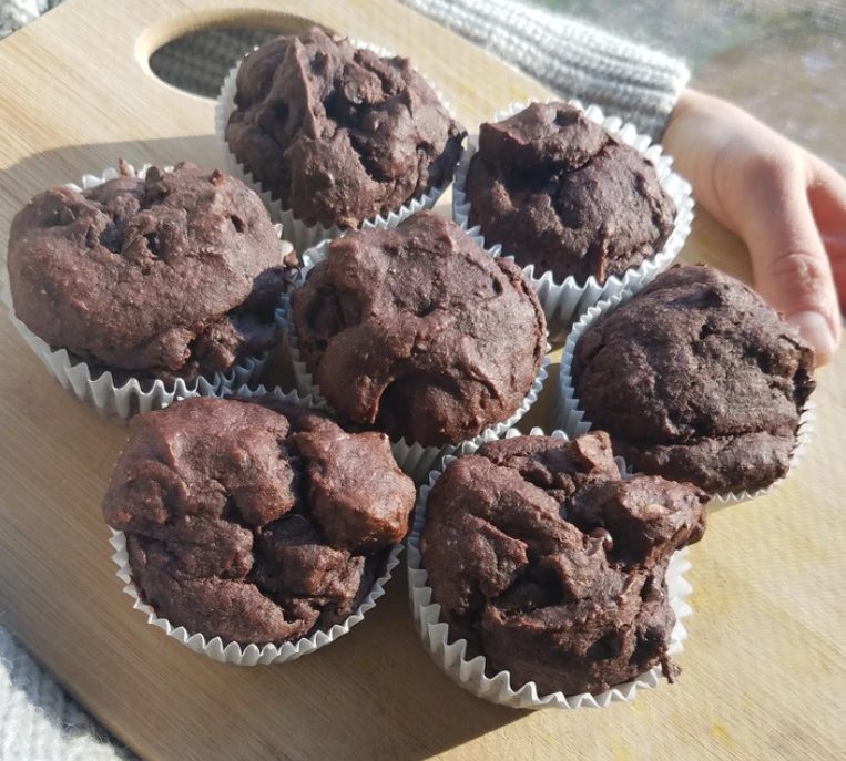 Chocolate Banana chip muffins